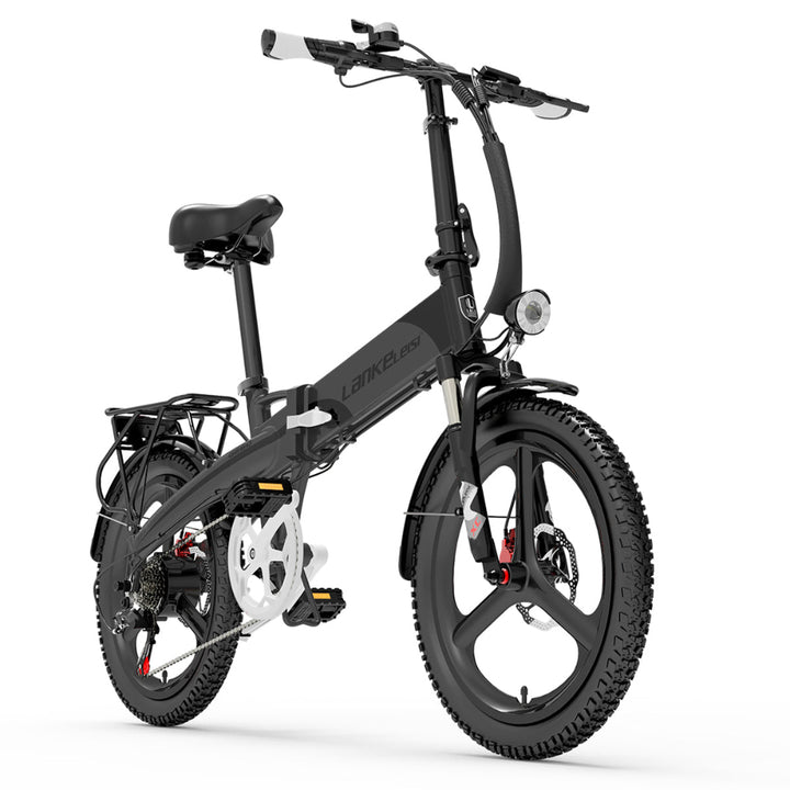 Black electric bike on a white background