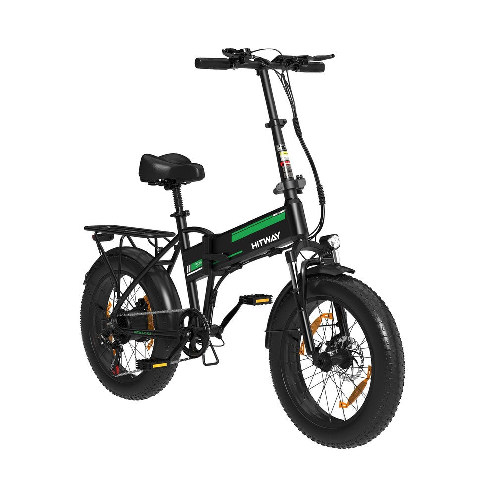 Black electric bike with 'HITWAY' branding on a white background