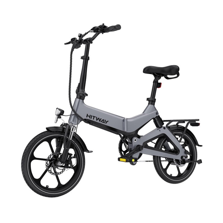 Gray Hitway electric bike on a white background