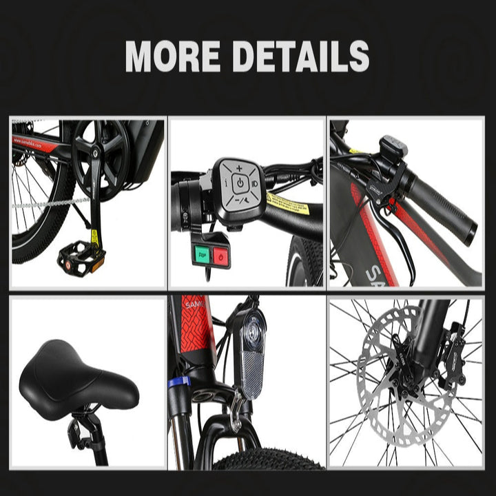 "High-performance SAM XD26-II electric mountain bike with adjustable suspension and hydraulic disc brakes"