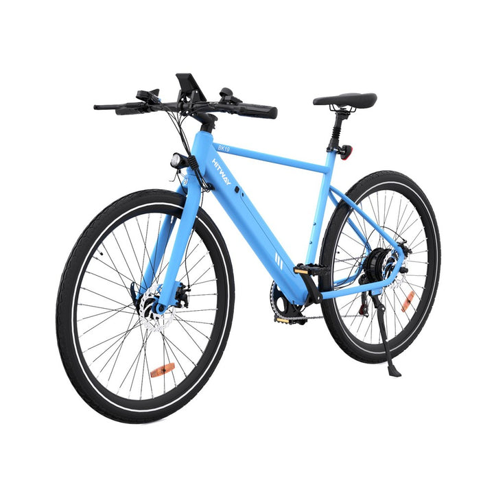 Blue electric bicycle on a white background