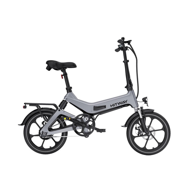 Gray Hitway electric bike on a white background