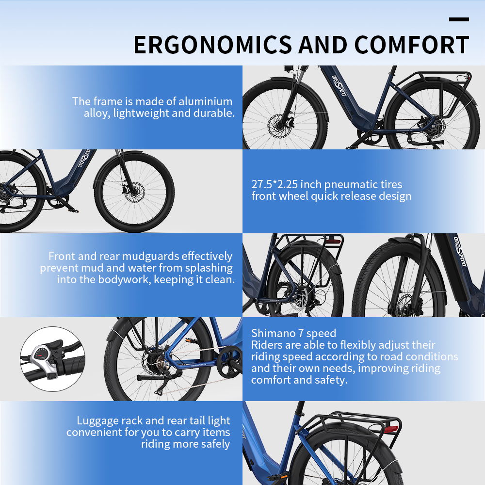 aluminium alloy frame onesport ebike