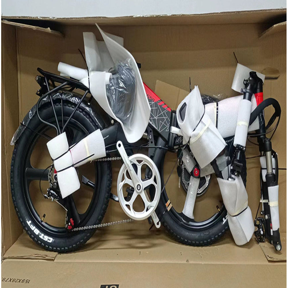 Motorcycle model in a cardboard box