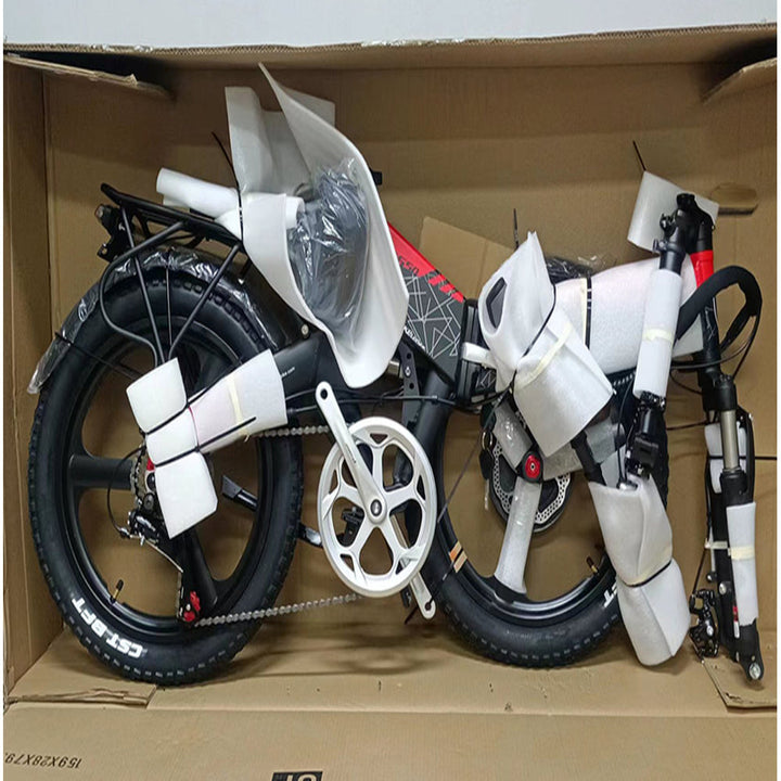Motorcycle model in a cardboard box