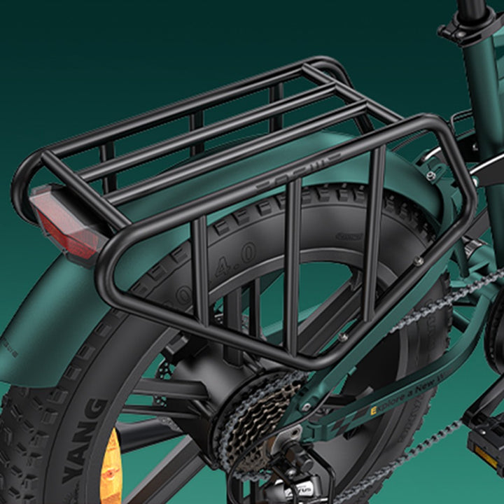 Close-up of a black bike rack on a teal background