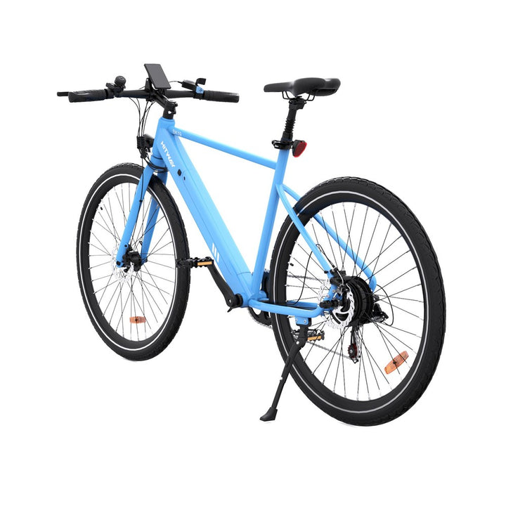 Blue bicycle on a white background