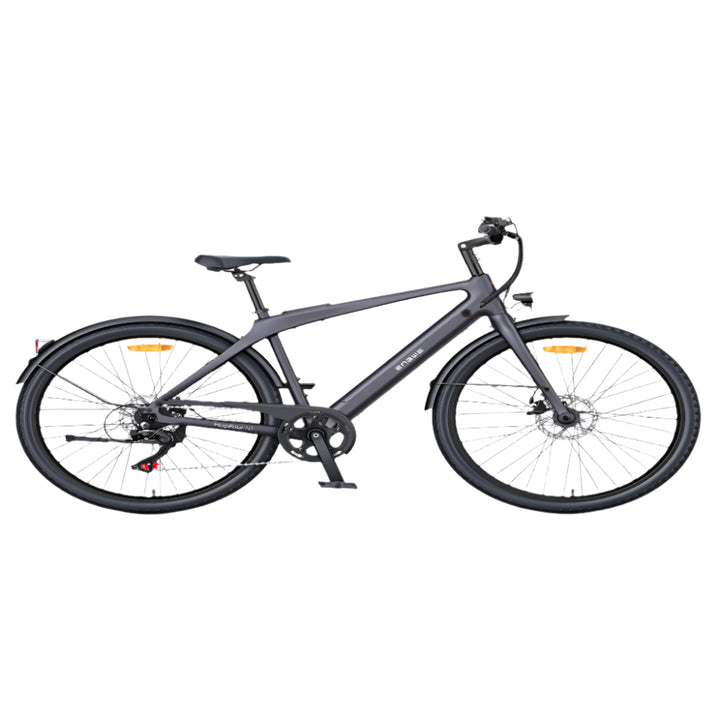 Gray bicycle on a white background
