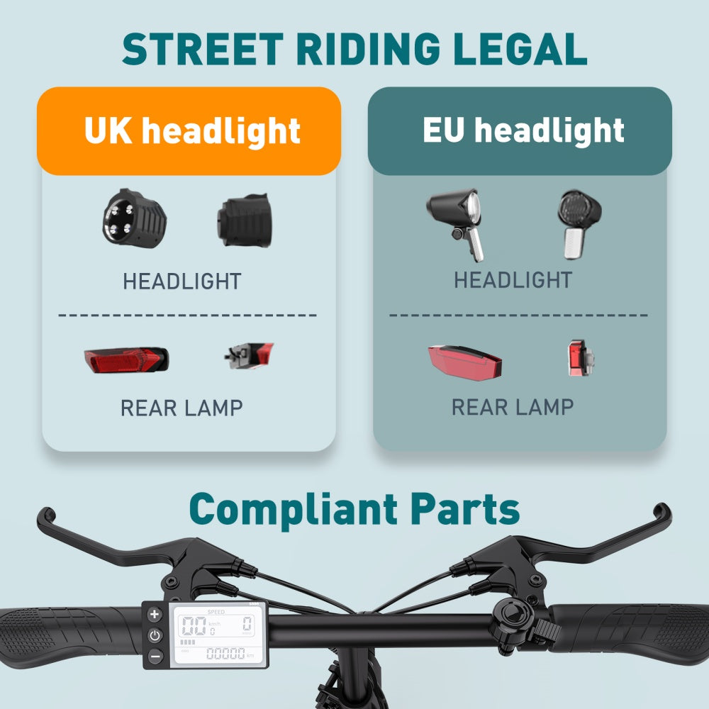 headlight rear lamp hitway ebike