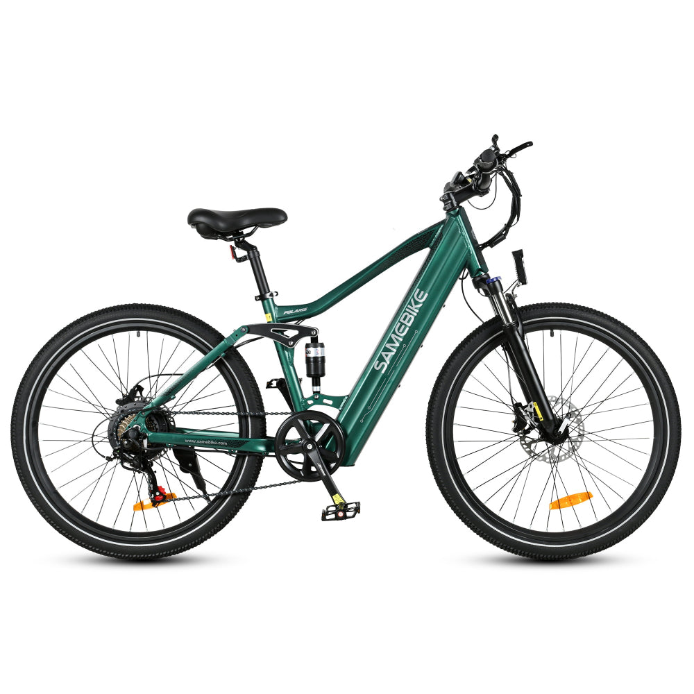"High-performance SAM XD26-II electric mountain bike with durable 6061 aluminum alloy frame and adjustable suspension."