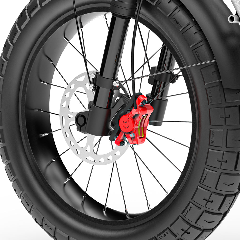 "COS CT20S Electric Bike with long-range battery, fat tires, dual suspension, Shimano 7-speed system, and smart display"