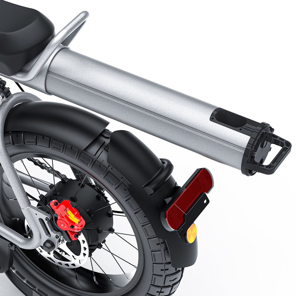 "COS CT20S Electric Bike with long-range battery, fat tires, dual suspension, and Shimano 7-speed system for extreme terrains"