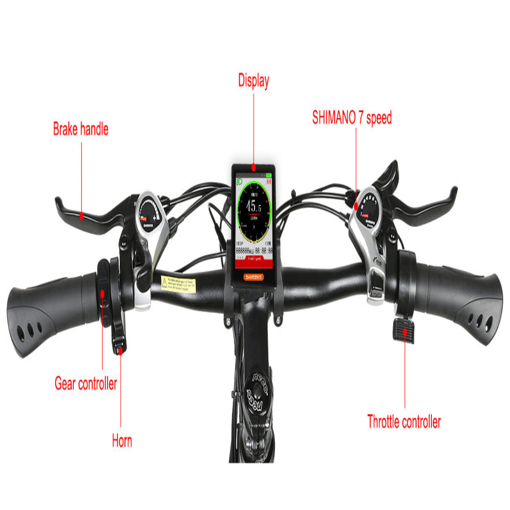 "Foldable SAM LO26-II YD Mountain E-Bike with hydraulic disc brakes and 26 inch tires"