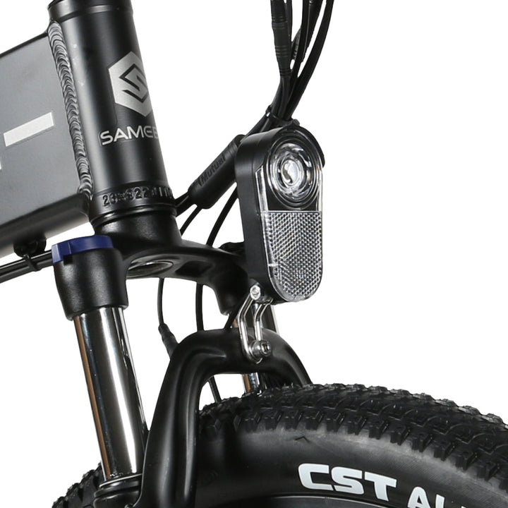 "Foldable SAM LO26-II YD mountain e-bike with 900W motor, 48V 14AH battery, and hydraulic disc brakes"