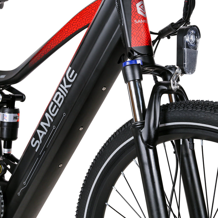 "High-performance SAM XD26-II Electric Mountain Bike with adjustable suspension and Shimano 7 speed shifter"